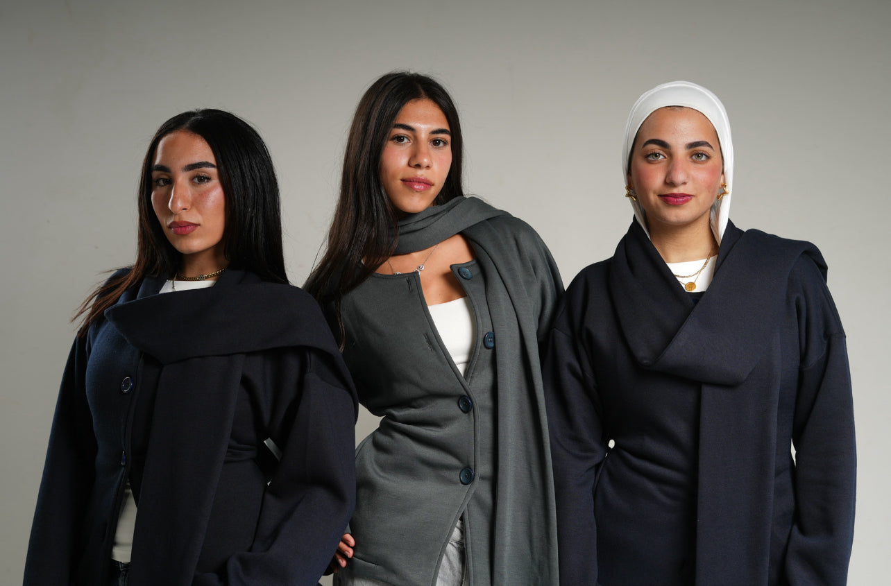 Navy cozy scarf jacket