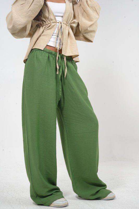 Olive Green Linen Pants